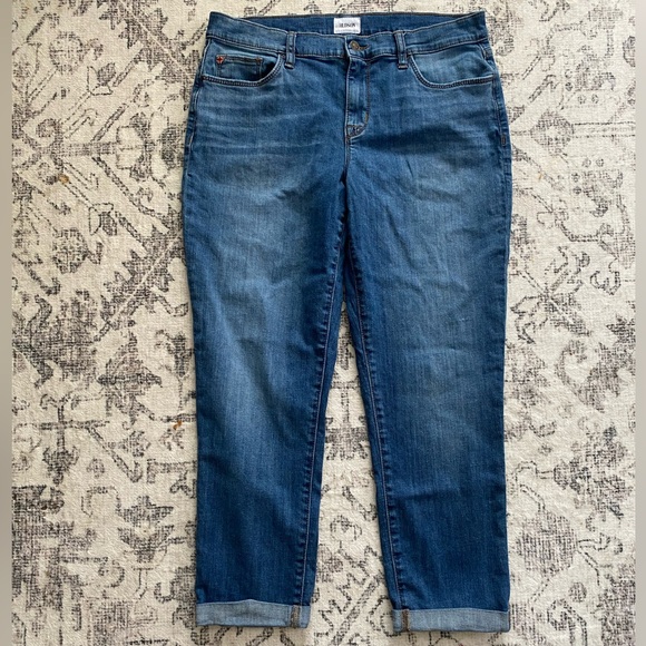 Hudson Jeans Denim - Hudson Natalie Mid-Rise Cropped Cuffed Leg Medium Wash Denim Boyfriend Jeans